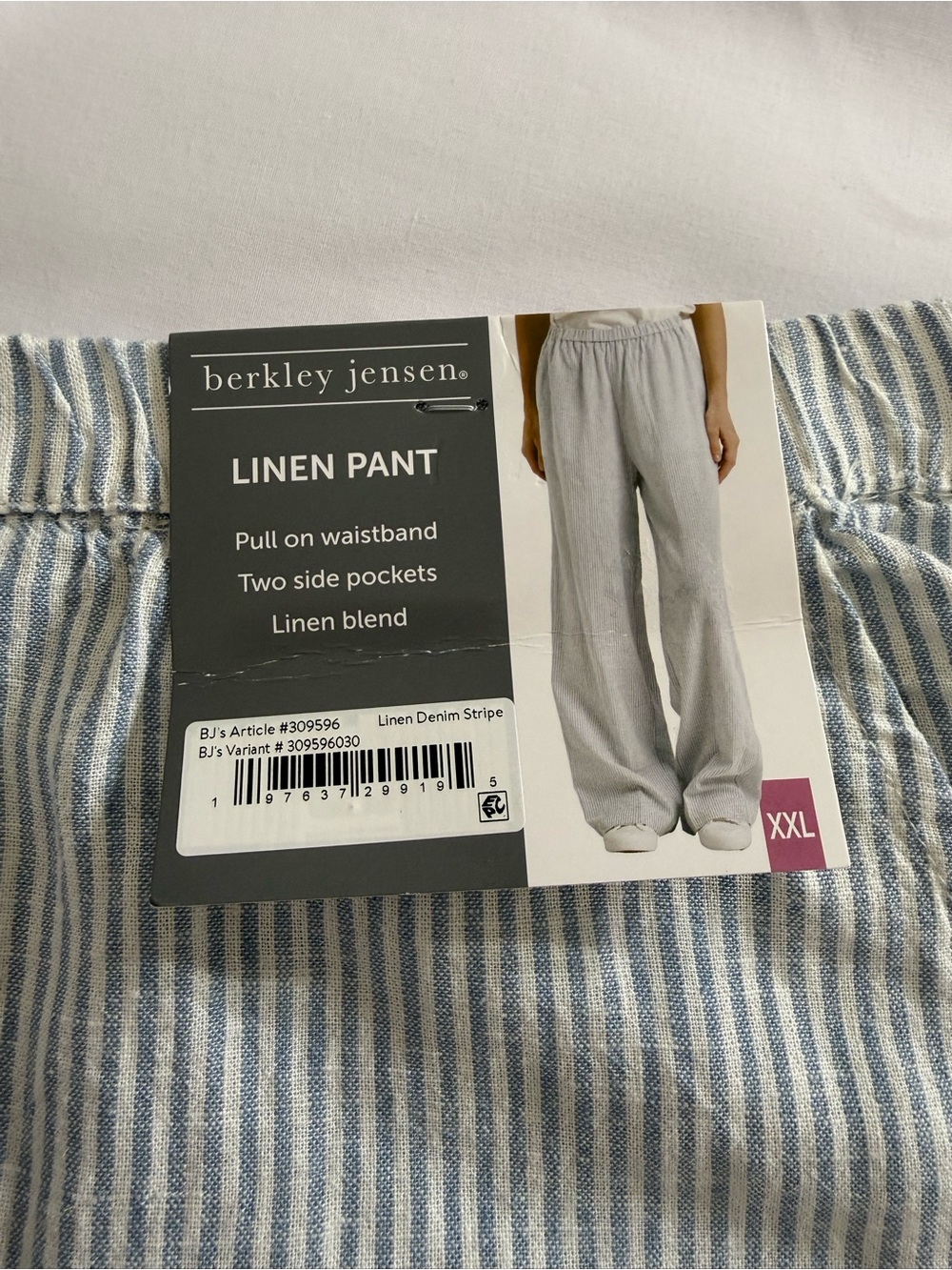 Berkley Jensen Women’s Size XXL Pull on Waistband Linen Blend Pants Lightweight